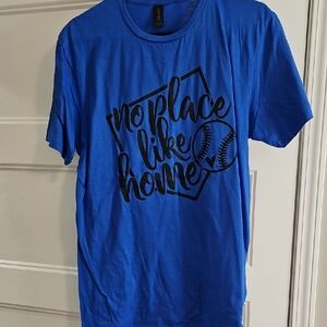 Blue Graphic T-Shirt with Baseball Design